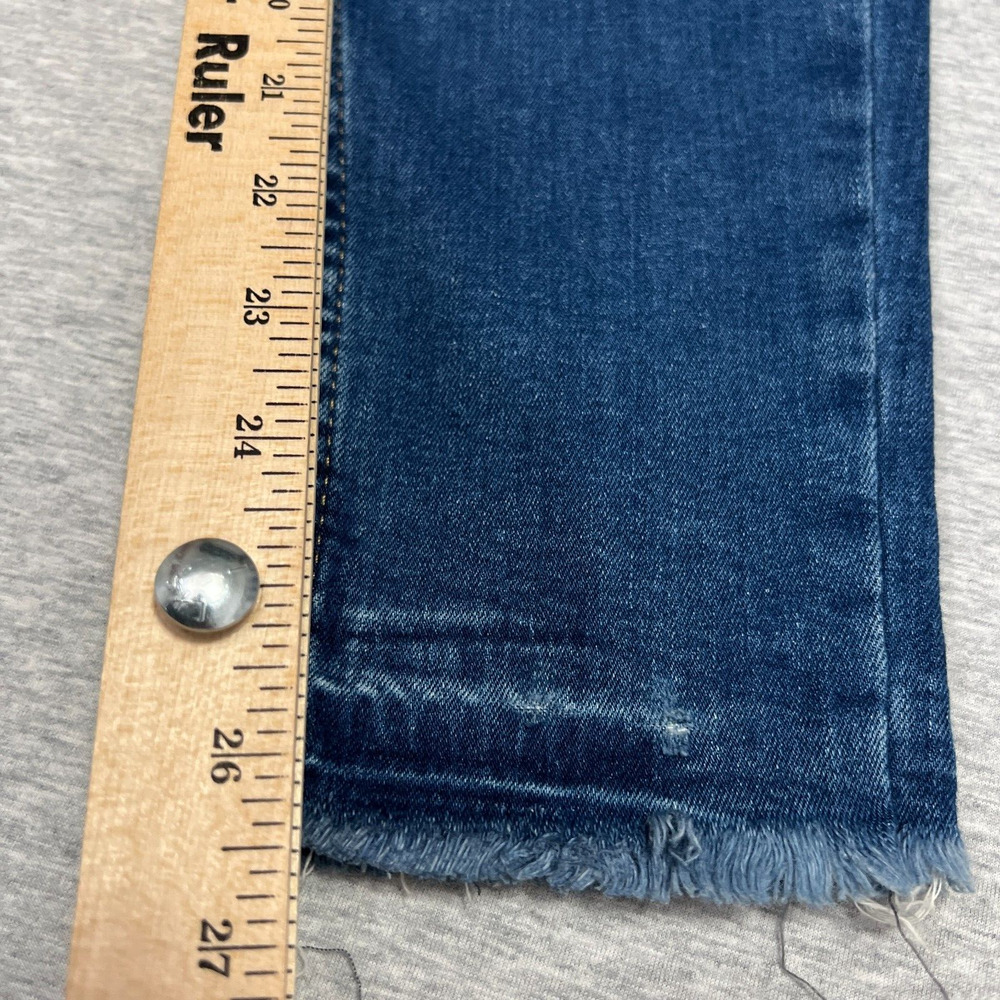 Zara Man Mens Jeans 30 Blue Faded Distressed Skinny Denim Stretch Crop Frayed - Picture 13 of 13